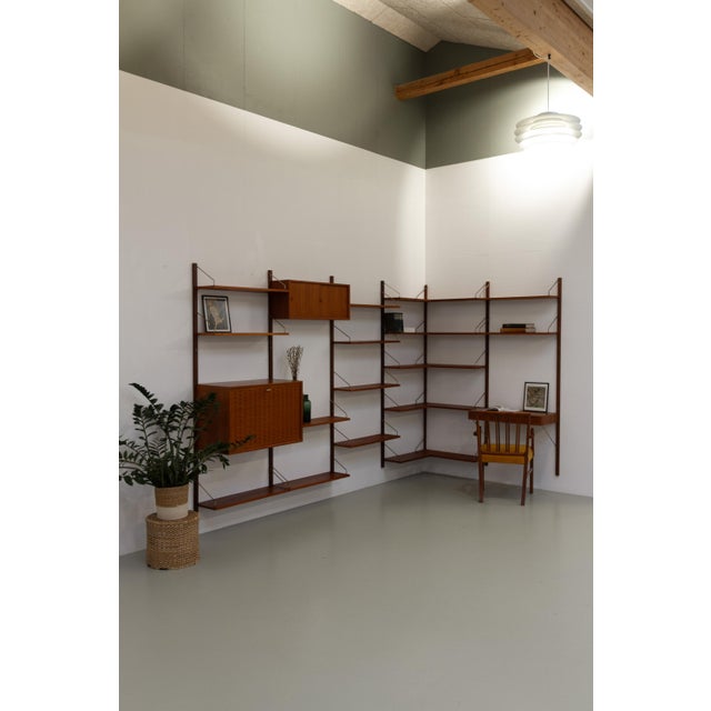 Danish Six-Bay Modular Teak Corner Wall Unit by Poul Cadovius for Cado, 1960s For Sale - Image 15 of 18