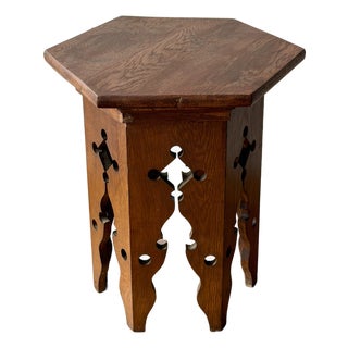 Arts & Crafts Oak Hexagonal Occasional Table For Sale