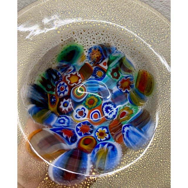 Giampaolo Nason Murano Millefiori & Gold Aventurine Glass Pedestal Bowl – 7.5” For Sale In Los Angeles - Image 6 of 7
