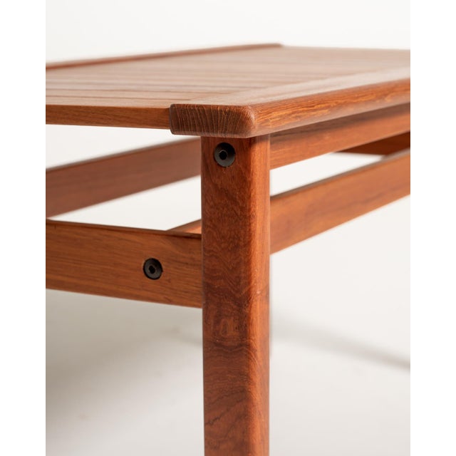 Scandinavian Teak Slatted Bench, 1960s For Sale - Image 6 of 10