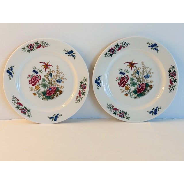 Ceramic Vintage 1960s Syracuse China Floral & Parrot Restaurant Ware Plates, Set of 4 For Sale - Image 7 of 9