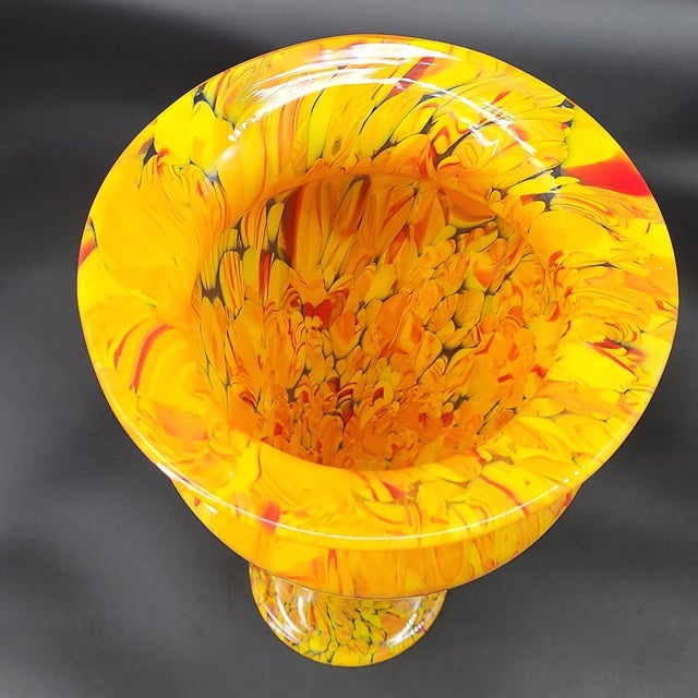 Murano Vintage MCM Murano STyle Hand Blown Art Glass Confetti Vase For Sale - Image 4 of 7