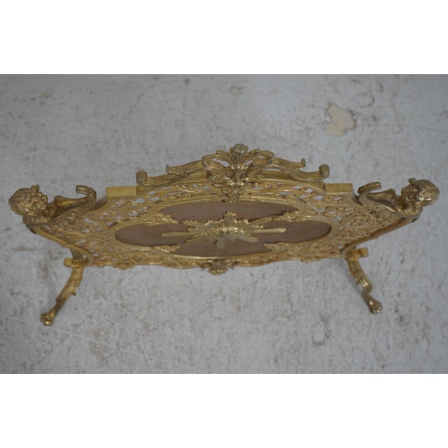 French Bronze Fireplace Screen W. Lady Face Mounts For Sale - Image 11 of 15