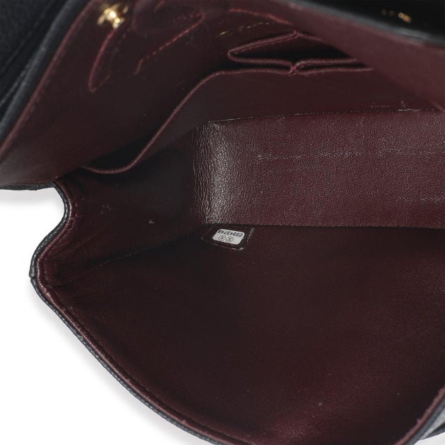 Black Quilted Caviar Small Classic Double Flap Bag For Sale - Image 9 of 9