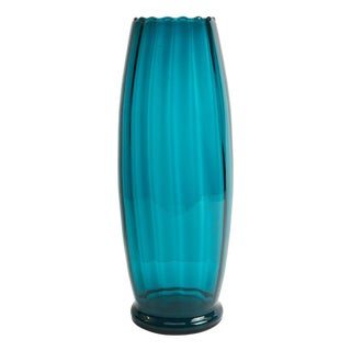 Large Teal Art Glass Vase from Rossini, 1960s For Sale