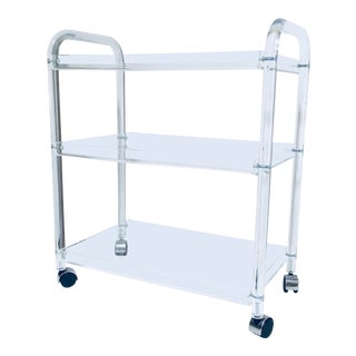 Lucite Bar Cart from the Keely Smith Estate in Palm Springs For Sale