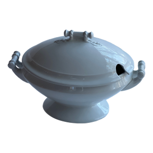 Antique J&g Meakin White Ironstone China Soup Tureen With Rope Details