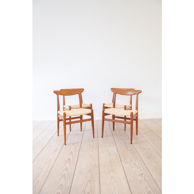 1960s W2 Dining Chairs by Hans J. Wegner for C. M. Madsen, Denmark, 1960s, Set of 4 For Sale - Image 5 of 14