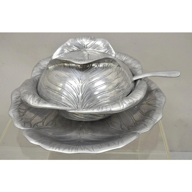 Vintage Arthur Court 1979 Cabbage Lettuce Tureen Serving Bowl with Spoon - 3 Pc Set. Listing includes (1) lidded...