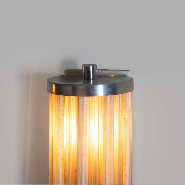 Functionalist Sconce with Glass Rods, 1930s, Set of 2 For Sale - Image 3 of 9