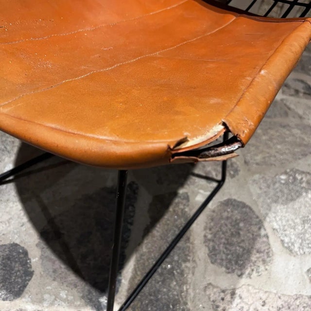 Metal Vintage Bertoia Side Chair by Harry Bertoia, Black Rilsan, 1952 For Sale - Image 7 of 12