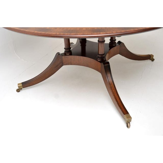 Large Antique Inlaid Circular Dining Table, 1950s For Sale - Image 9 of 12