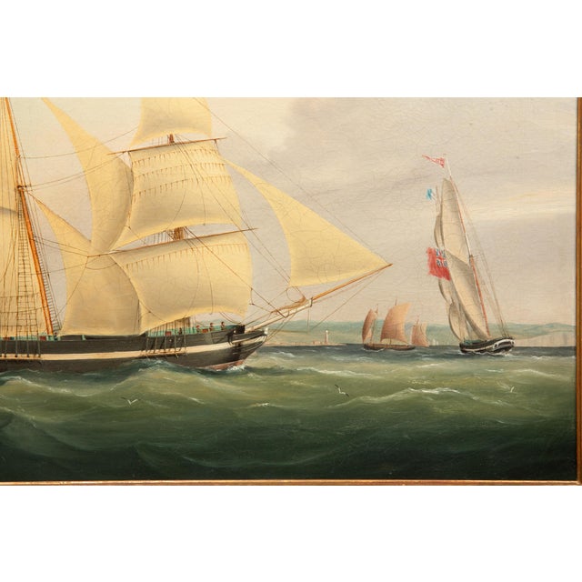 19th Century British Antique Sailing Ship Painting of “Ariel” at Sea by John Murday For Sale - Image 10 of 18