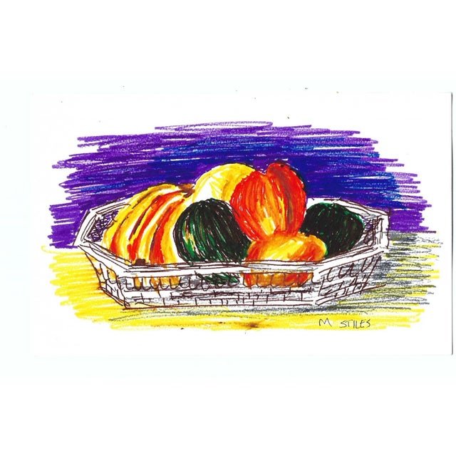 Still life watercolor by Deerfield Valley Art Association artist Martha Luey Stiles (born 1944). Signed lower right,...