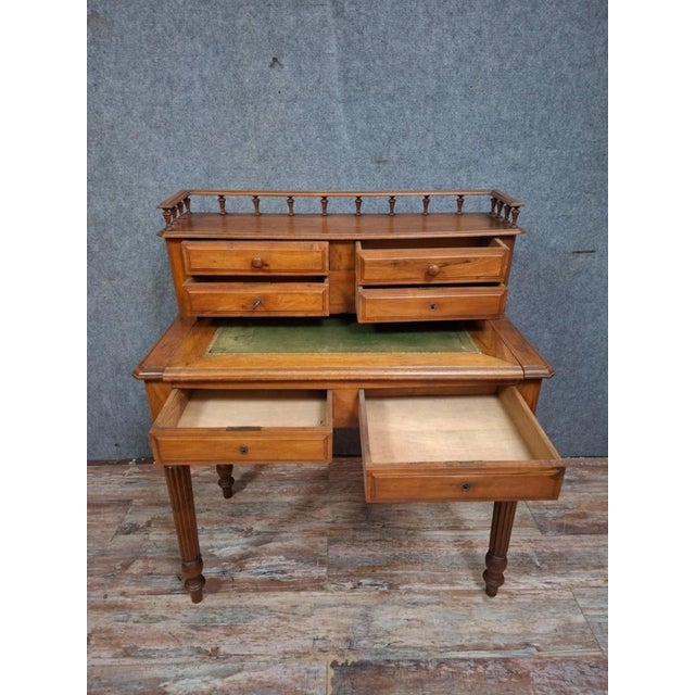 Antique 19th Century Louis Philippe Walnut Desk with Tiered Top For Sale - Image 9 of 11