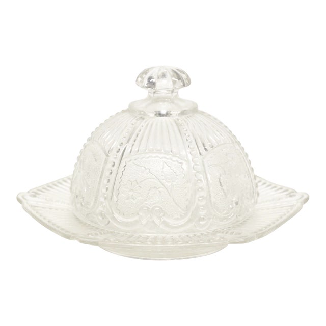 Pressed Glass Domed Butter Dish Chairish