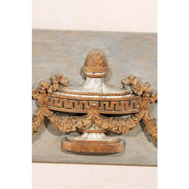 Italian 19th Century Painted Wood Wall Decorations with Carved Urns - A Pair For Sale - Image 10 of 11