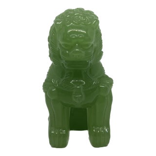 Vintage Jade Feng Shui Foo Dog Statue For Sale