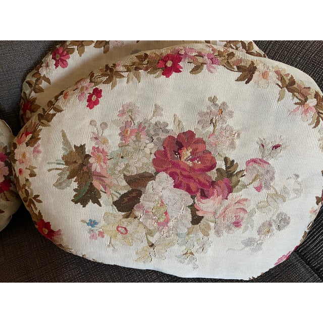 A Set of Four Antique Aubusson Pillows For Sale In Los Angeles - Image 6 of 9