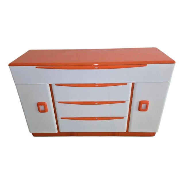 Custom Painted Mid Century Modern Heywood Wakefield M593 "Encore"Buffet/Kitchen Sideboard For Sale