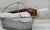 Vintage Handmade Silverplate Wire Wine Basket With Linen Bottle Wrap, French Country Barware For Sale - Image 10 of 10