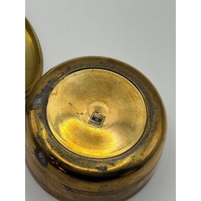 Late 20th Century Vintage Solid Brass Lidded Trinket Box Made in India For Sale - Image 5 of 7