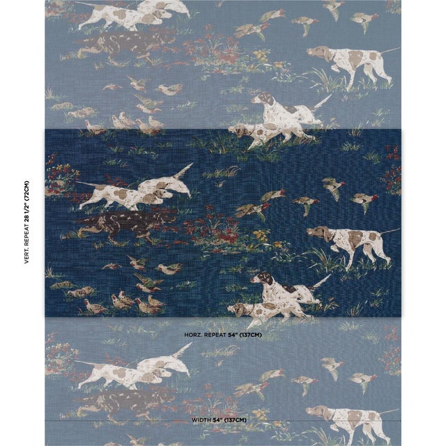 With its field dogs and fluttering quail, Pointers in indigo is a classic hunting scene that speaks to lovers of canines...
