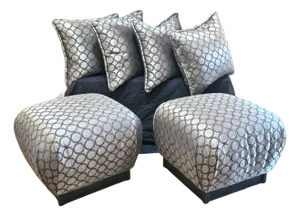 Marge Carson Poufs With Matching Pillows - Set of 6