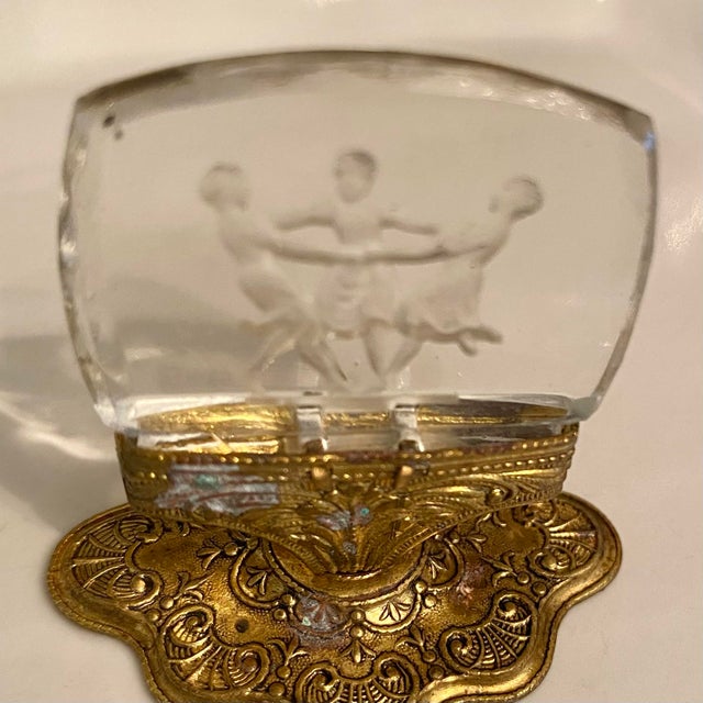 Antique Czech Intaglio Glass Place Card Holders - Set of 8 Dancing Figures For Sale - Image 13 of 13