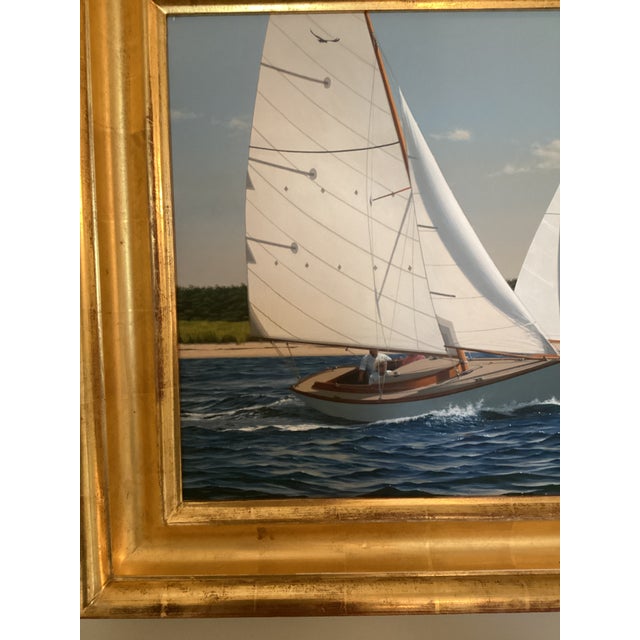‘Racing Alerions’ by Forrest Rodts (Original Signed Oil Painting) For Sale - Image 4 of 12