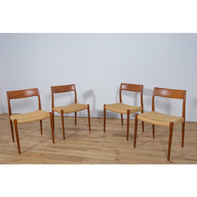 1950s Mid-Century Model 77 Dining Chairs by Niels Otto Møller for J.L. Møllers, 1960s, Set of 4 For Sale - Image 5 of 18