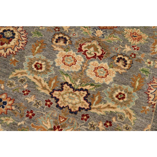 1990s Shabby Chic Ziegler Gray Brown Hand-Knotted Wool Rug - 9'0'' X 11'5'' For Sale In New York - Image 6 of 8