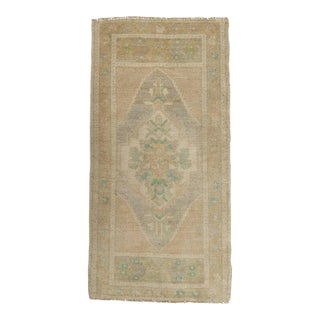 Turkish Mini Rug Oriental Hand Knotted Vintage Rug 1'10" x 3'8" #21011 For Sale