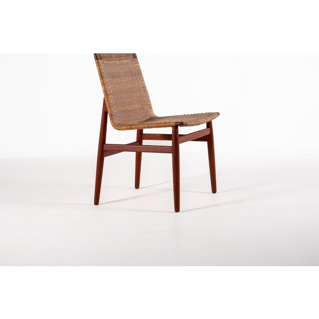 Vintage Teak and Rattan Chair by Jørgen Høj for Thorald Madsen, 1950s For Sale - Image 9 of 16