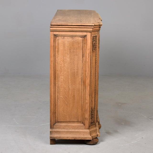 Brown Early 20th Century English Bleached and Carved Oak Cabinet For Sale - Image 8 of 12