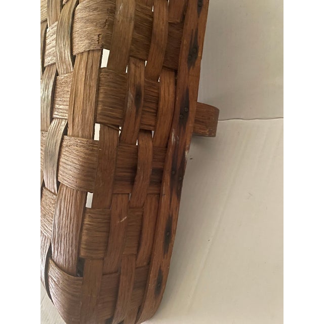 1900 - 1909 Antique Splint Oak Gathering Basket Circa 1900 For Sale - Image 5 of 12