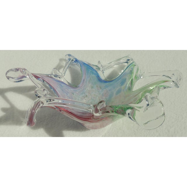 Italian Vintage Multi-Colored Murano Italian Art Glass Bowl For Sale - Image 3 of 12