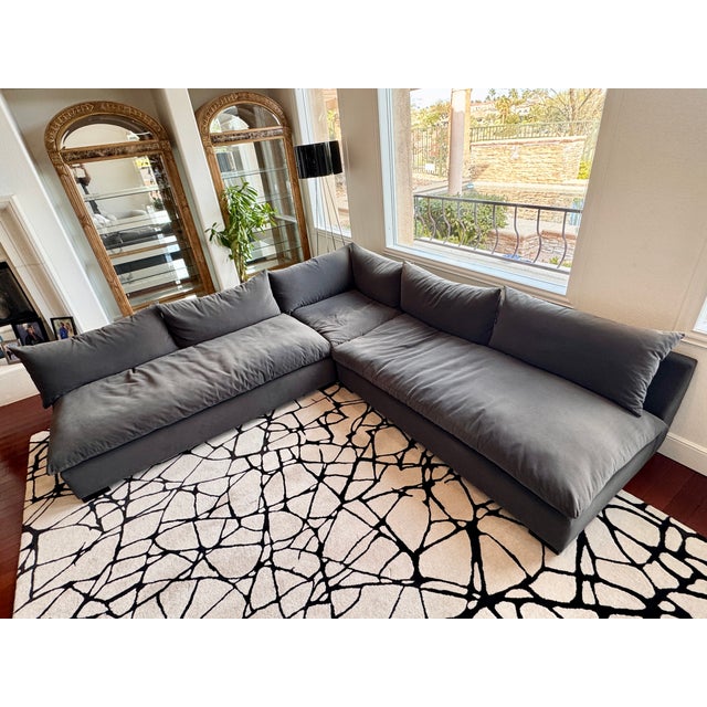 Four Hands Charcoal Fabric Sectional For Sale - Image 11 of 12