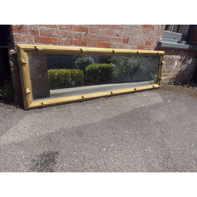 Glass Large Antique English Carved Wood and Gesso Gilt Pier Mirror, 1800s For Sale - Image 7 of 7
