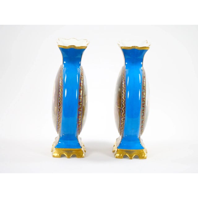 19th Century French Hand Painted / Decorated Porcelain Vases For Sale - Image 12 of 12