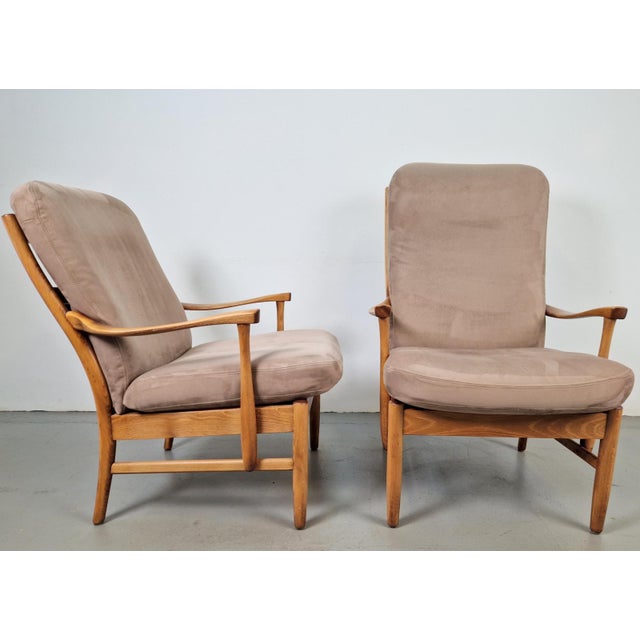 Wood Vintage Beech Armchairs from Farstrup Møbler, 1970s, Set of 2 For Sale - Image 7 of 17