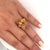 Vintage 6 Carat Oval Cut Orange Topaz and Round Cut Diamond Ring in 18K Solid Go, Size 7.75 For Sale - Image 4 of 5
