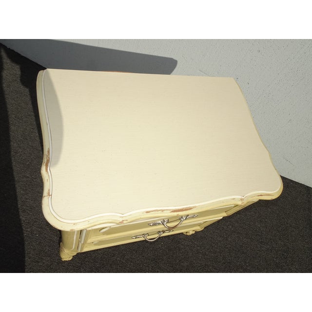 Yellow Vintage French Privincial Yellow Nightstand W Brass Hardware For Sale - Image 8 of 12