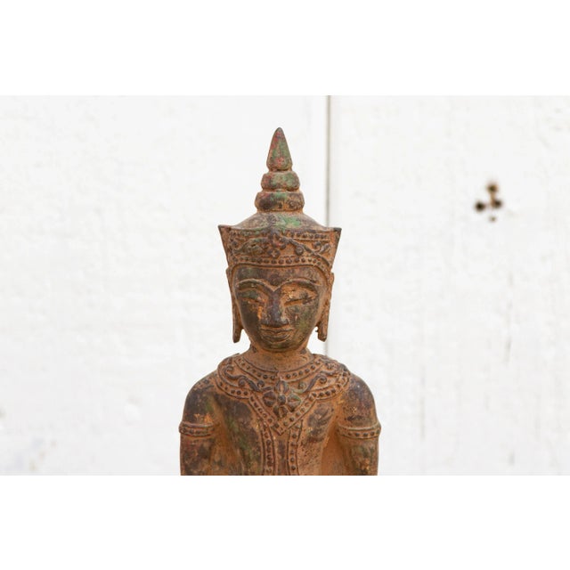 Asian 18th Century Bronze Seated Buddha For Sale - Image 3 of 10
