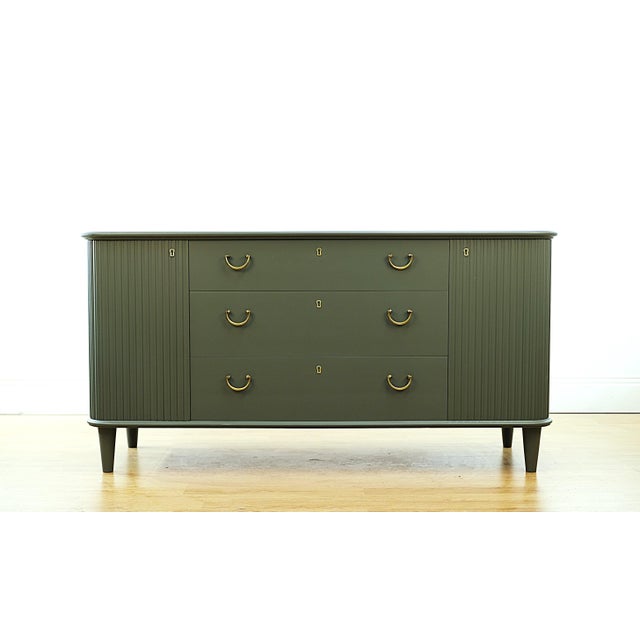 Swedish Modern Sideboard Northern Mystic Green, Sweden, 1930s For Sale - Image 9 of 9