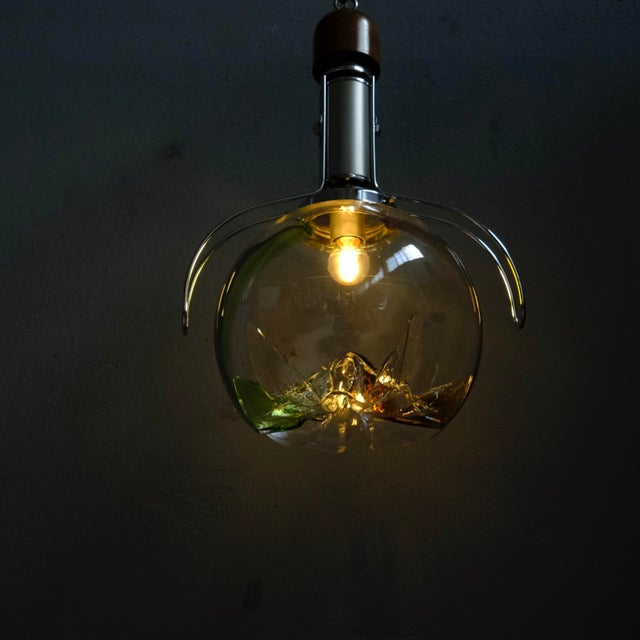 Pendant Lamp in Steel and Murano Glass For Sale - Image 17 of 18