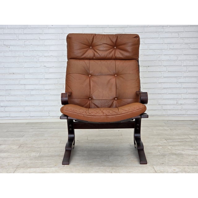 Vintage Norwegian Lounge Chairs with Ottoman by Else & Nordahl Solheim for Rybo Rykken & Co, 1970s, Set of 3 For Sale - Image 16 of 18