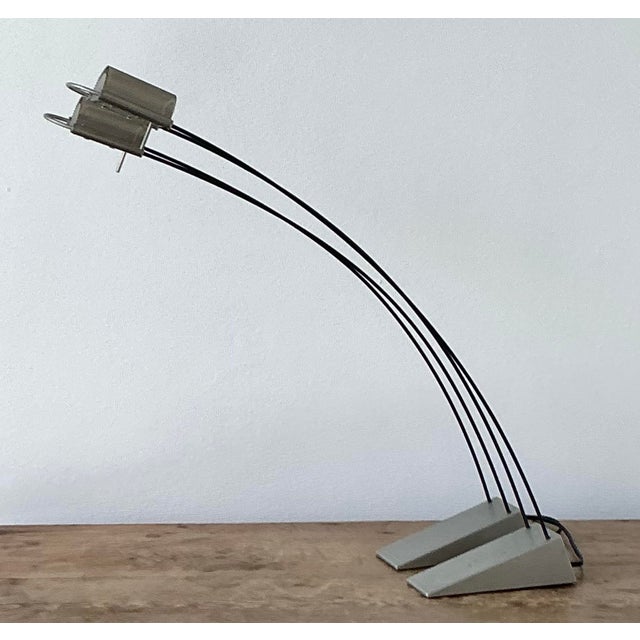 Gray Vintage Contemporary Arc Table Lamps After Robert Sonneman For Sale - Image 8 of 11