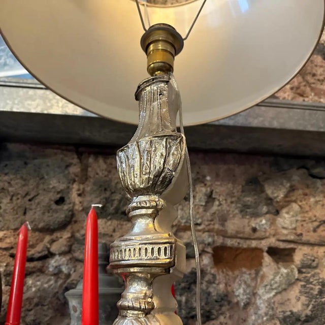 18th Century 18th Century Louis XV Wood and Metal Italian Torchere Mounted as a Table Lamp For Sale - Image 5 of 12