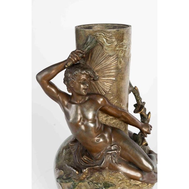 Napoleon III Regule Vases by L. Moreau, 1800s, Set of 2 For Sale - Image 9 of 11